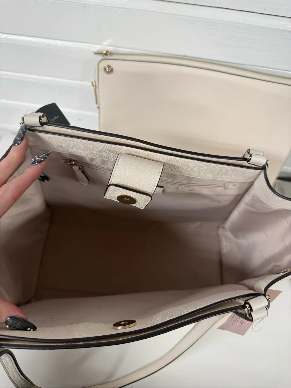 kate spade | Cream Brim Laptop Tote K9441